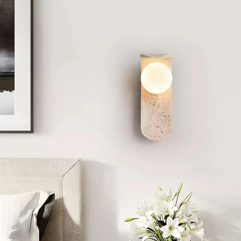 Travertine Wall Lamp – Natural Warmth & Refined Elegance