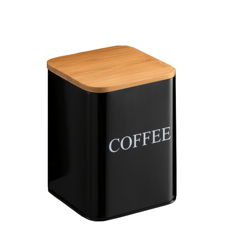 Bread Box Set with Tea, Coffee & Sugar Canisters – Bamboo Lid Kitchen Storage