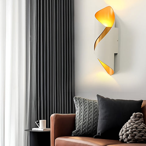 Modern Outdoor Wall Light – Spiral Black Metal Wall Lamp