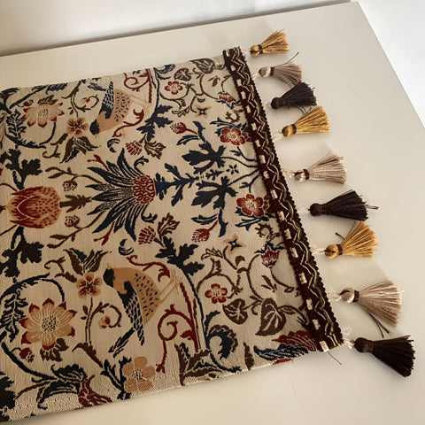 Jacquard Table Runner Vintage Floral & Bird Design