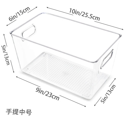 Clear Acrylic Refrigerator Organizer Bins – Stackable Fridge & Pantry Storage Boxes for Kitchen Cabinet Organization
