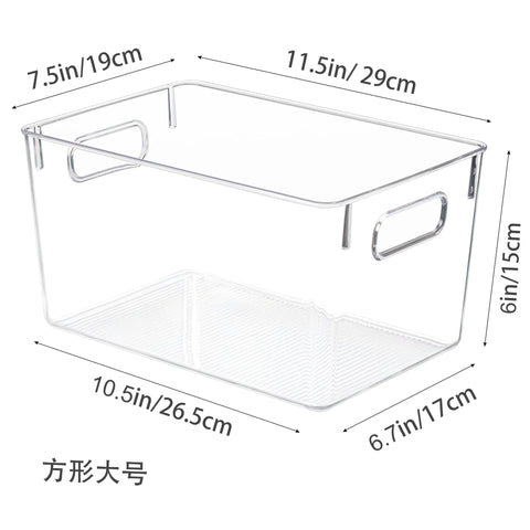 Clear Acrylic Refrigerator Organizer Bins – Stackable Fridge & Pantry Storage Boxes for Kitchen Cabinet Organization