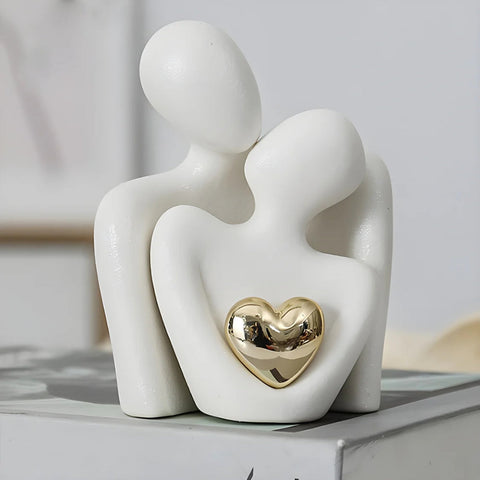 Abstract Couple Figurine – Modern Resin Sculpture for Home Decor