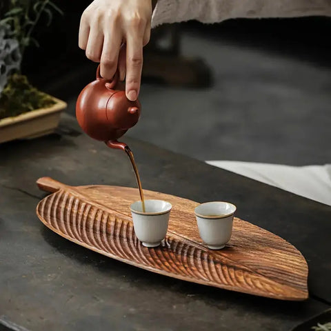 Arborwood Leaf-Shaped Wooden Serving Tray