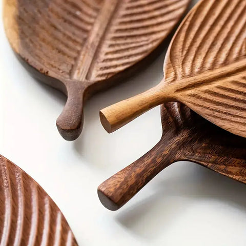 Arborwood Leaf-Shaped Wooden Serving Tray