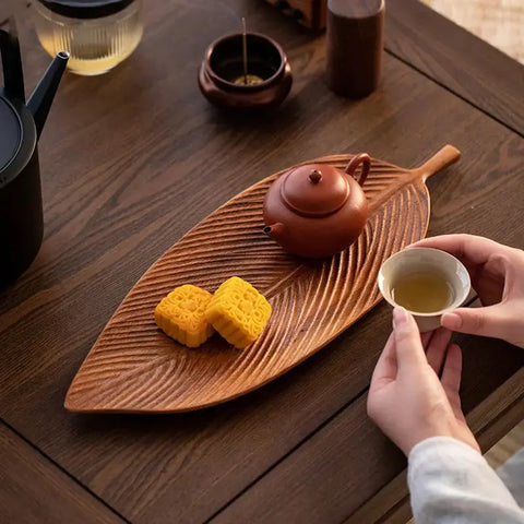 Arborwood Leaf-Shaped Wooden Serving Tray