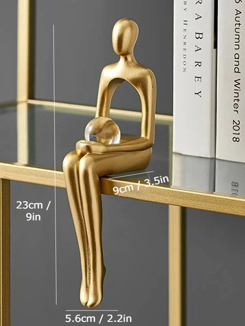 Abstract Figurine Set | Gold Metallic Sculptures