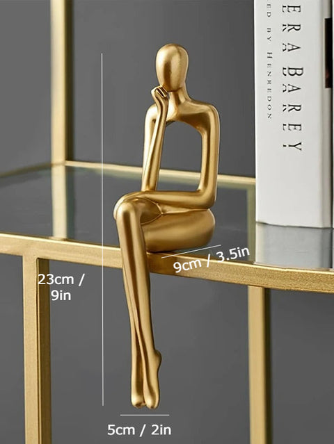 Abstract Figurine Set | Gold Metallic Sculptures