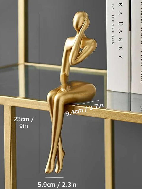 Abstract Figurine Set | Gold Metallic Sculptures