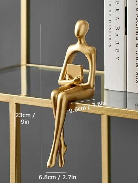 Abstract Figurine Set | Gold Metallic Sculptures