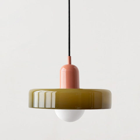 Bauhaus Stained Glass Pendant Light – Vintage Hanging Lamp