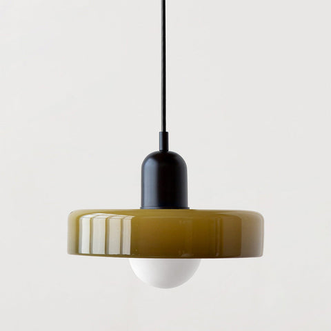 Bauhaus Stained Glass Pendant Light – Vintage Hanging Lamp