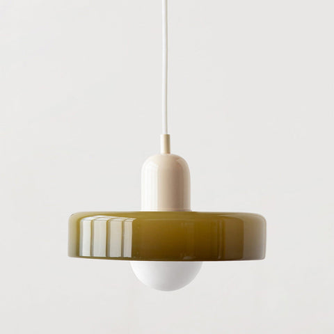 Bauhaus Stained Glass Pendant Light – Vintage Hanging Lamp