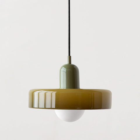 Bauhaus Stained Glass Pendant Light – Vintage Hanging Lamp