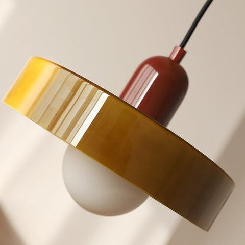 Bauhaus Stained Glass Pendant Light – Vintage Hanging Lamp