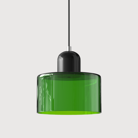 Bauhaus Pendant Light – Colorful Glass Shade, Adjustable Height