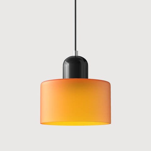 Bauhaus Pendant Light – Colorful Glass Shade, Adjustable Height