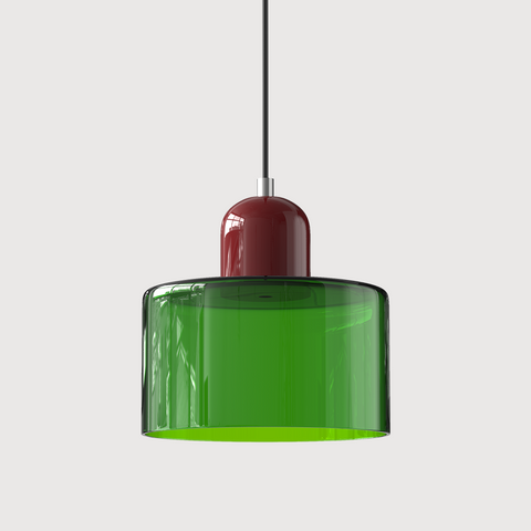 Bauhaus Pendant Light – Colorful Glass Shade, Adjustable Height
