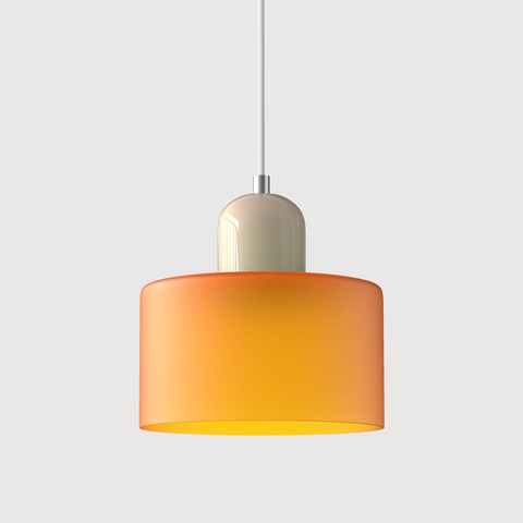Bauhaus Pendant Light – Colorful Glass Shade, Adjustable Height
