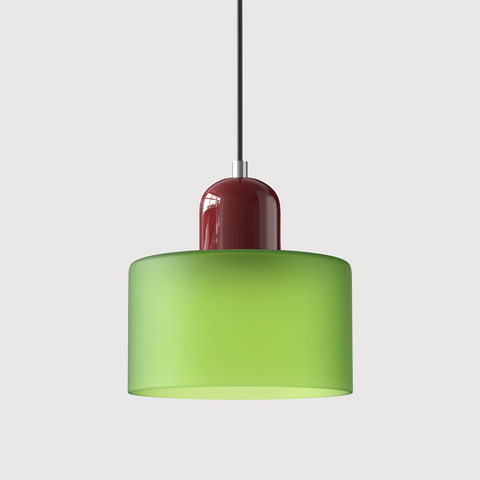 Bauhaus Pendant Light – Colorful Glass Shade, Adjustable Height