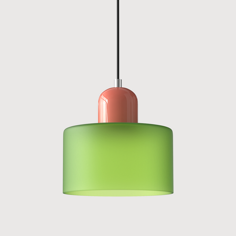Bauhaus Pendant Light – Colorful Glass Shade, Adjustable Height