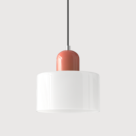 Bauhaus Pendant Light – Colorful Glass Shade, Adjustable Height