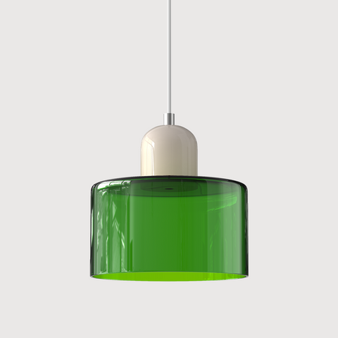Bauhaus Pendant Light – Colorful Glass Shade, Adjustable Height