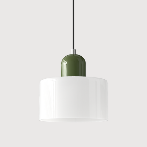 Bauhaus Pendant Light – Colorful Glass Shade, Adjustable Height