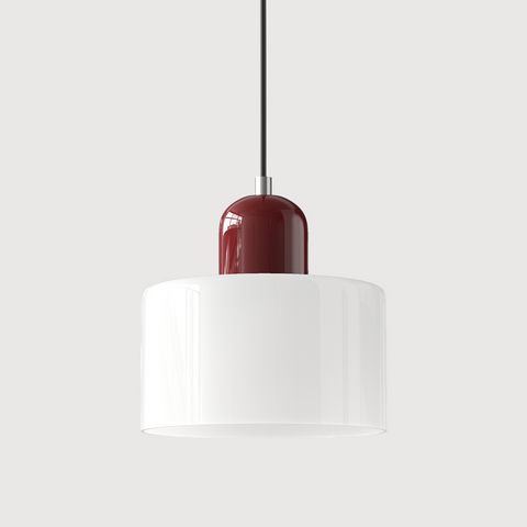 Bauhaus Pendant Light – Colorful Glass Shade, Adjustable Height