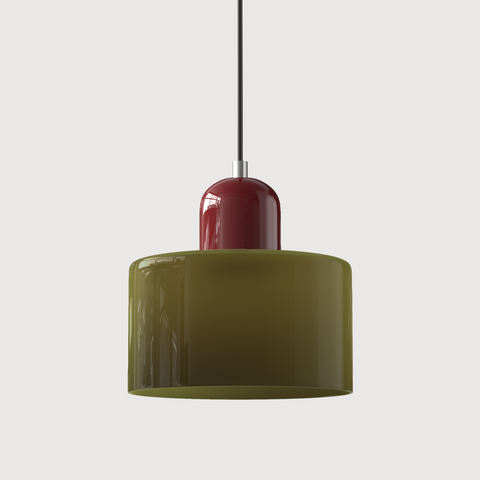 Bauhaus Pendant Light – Colorful Glass Shade, Adjustable Height