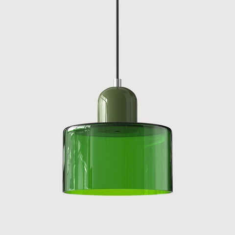 Bauhaus Pendant Light – Colorful Glass Shade, Adjustable Height
