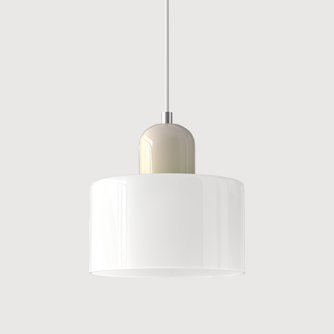 Bauhaus Pendant Light – Colorful Glass Shade, Adjustable Height