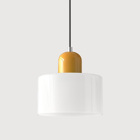 Bauhaus Pendant Light – Colorful Glass Shade, Adjustable Height