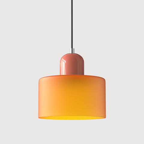 Bauhaus Pendant Light – Colorful Glass Shade, Adjustable Height