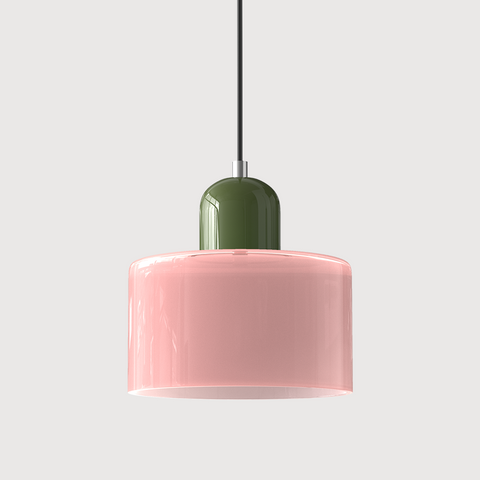 Bauhaus Pendant Light – Colorful Glass Shade, Adjustable Height