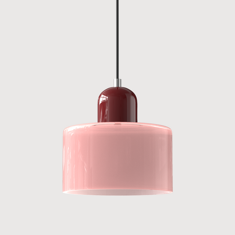 Bauhaus Pendant Light – Colorful Glass Shade, Adjustable Height