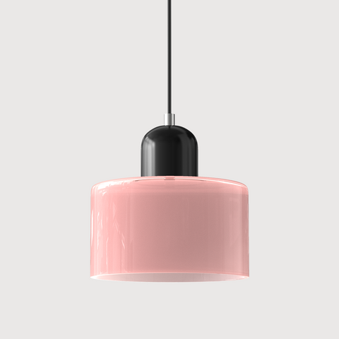 Bauhaus Pendant Light – Colorful Glass Shade, Adjustable Height