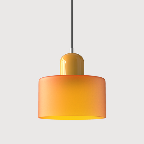 Bauhaus Pendant Light – Colorful Glass Shade, Adjustable Height