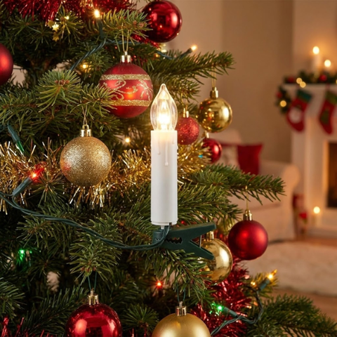 Warm White Clip-On Candle Lights – Classic LED Christmas Tree Decor
