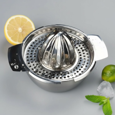 Stainless Steel Citrus Squeezer with Built-In Juice Bowl
