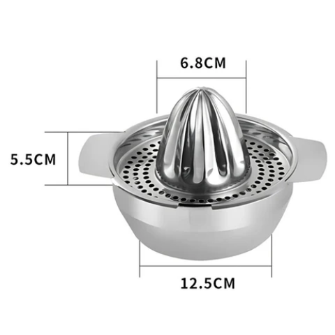 Stainless Steel Citrus Squeezer with Built-In Juice Bowl