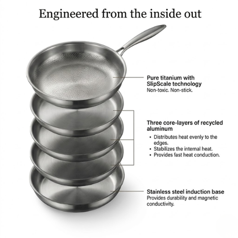 Titanium Frying Pan – Professional 5 Layer Cooking Pan