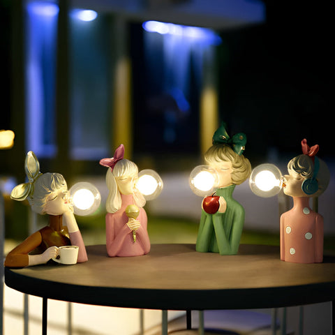 Decorative Girl Table Lamp – Bubble Bedside Night Light