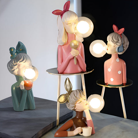Decorative Girl Table Lamp – Bubble Bedside Night Light