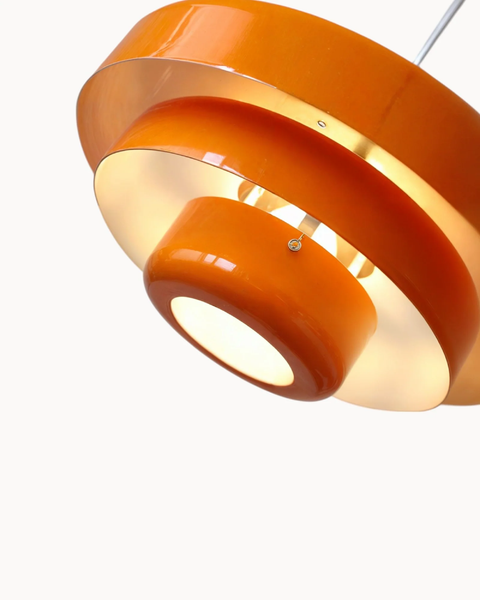 Cascadia Pendant Light – Retro Orange Style with a Modern Statement Twist