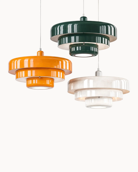 Cascadia Pendant Light – Retro Orange Style with a Modern Statement Twist