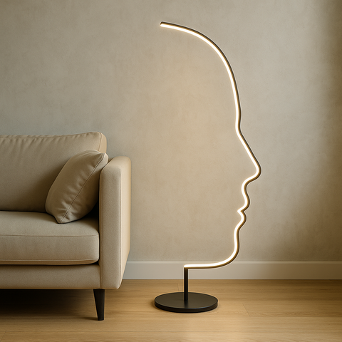 Face Floor Lamp – Artistic Sculptural Standing Light