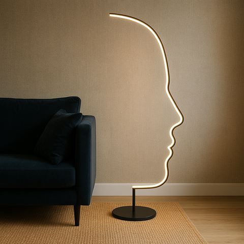 Face Floor Lamp – Artistic Sculptural Standing Light