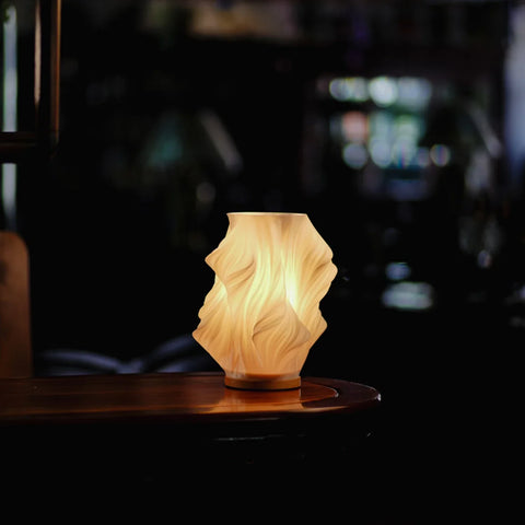 Pleated LED Table Lamp – Soft Sculptural Bedside Light