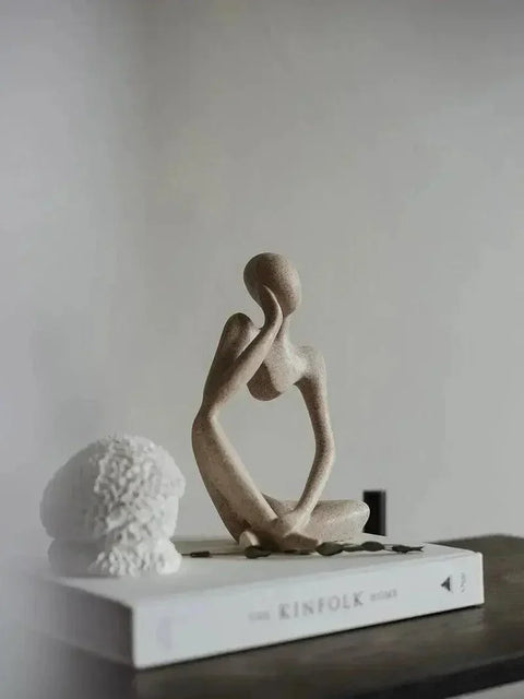 Abstract Sculpture | Minimalist Resin Thinker Figurine